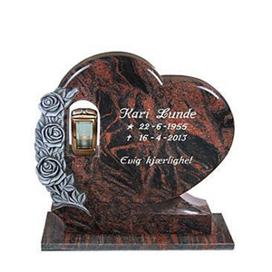 Gravminne gravmonument fra Eide Stein gravstein modell 368a hjerte hjertestein gravlykt lykt lyktenisje