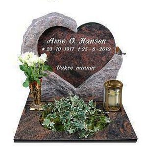 Gravminne gravmonument fra Eide Stein gravstein modell 375b 375 hjertestein hjerte barn barnestein