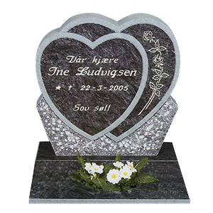 Gravminne gravmonument fra Eide Stein gravstein modell 442b 442 hjertestein hjerte barn barnestein
