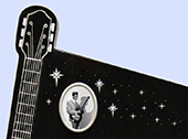 Gitarstein med porselensbilde - stjerner med krystaller fra Swarovski